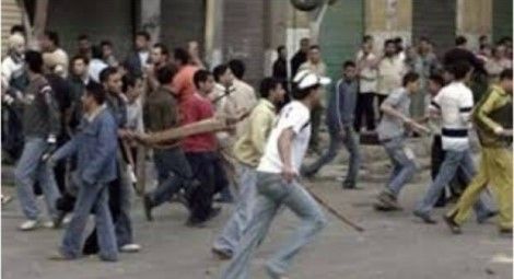 Scenes of sectarian violence in Barsha, Minya.