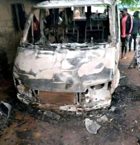 Burned out vehicle in Chibwob