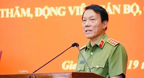 Vietnam's Minister of Public Security General Luong Tam Quang in Gia Lai Province on 19 July 202