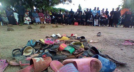 The shoes of children abducted from Bethel Baptist High School, Kaduna. Photo: Bosan Yakusak.