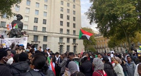 Anti-coup protesters in London. 30 October 2021.