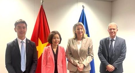 Representantes de la UE y Vietnam en el diálogo sobre derechos humanos el 2 de julio.