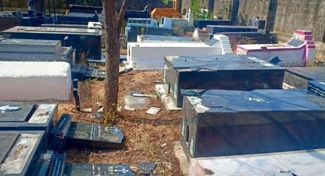 The desecrated Roman Catholic cemetery in Udayarpatti. Credit: CSW