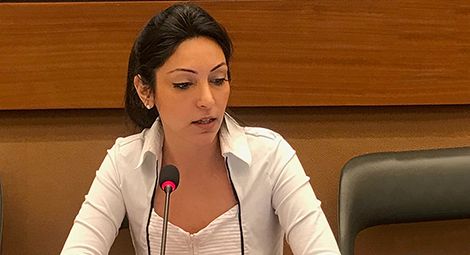 Dabrina Bet-Tamraz speaking at the UN