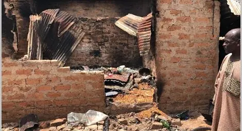Buildings destroyed in the Yelewata community, Guma LGA, Benue State.