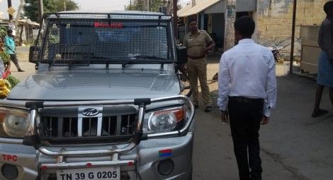 Police outside the Family of Jesus church in Tamil Nadu