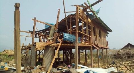 Devastation from airstrikes in Karen State. Credit: Free Burma Rangers