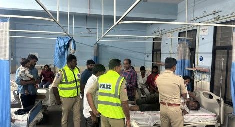 Members of the Janwada Methodist church receiving treatment in hospital.