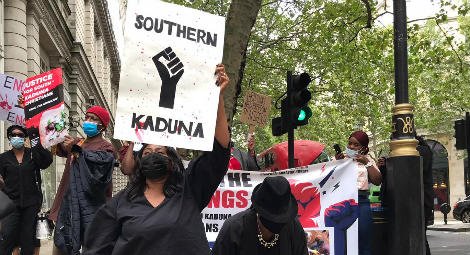 Nigerian diaspora protest Kaduna killings outside London High Commission