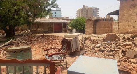 The site of the attempted demolition in Omdurman