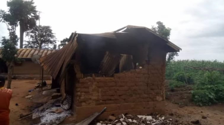 Destruction in one of the villages attacked in Zangon Kataf LGA