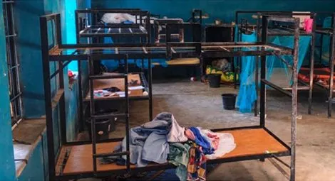 Empty beds in a student dormitory at St Mary's Catholic School on 21 November.