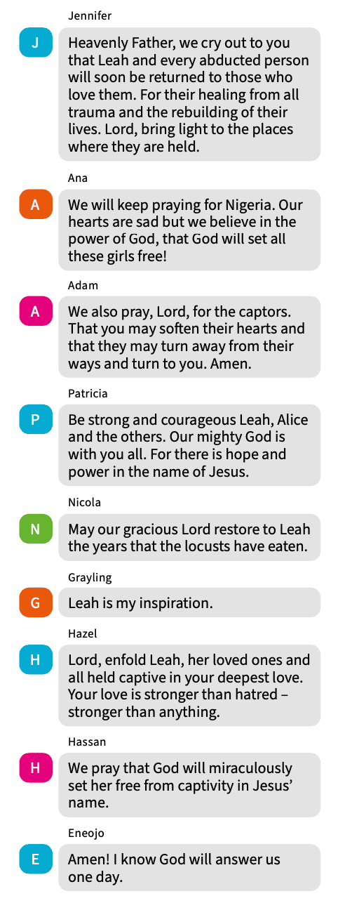 Supporter quotes from our Pray for Leah event