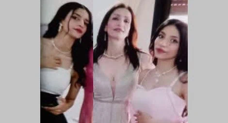 Manal Hassan (middle) and her daughters Luna and Lynn Haydar.