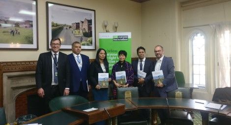 L-R: Benedict Rogers, Kyaw Win, Rushanara Ali MP, Kai Htang, Tun Khin, Paul Scully MP
