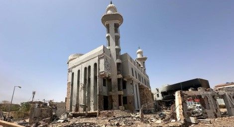 A mosque attacked by the BBMB in Omdurman in March 2024. Credit: Facebook/Al-Fateh Hassan El-Sheikh