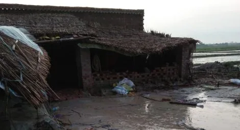 The ransacked prayer house in Dassmora village