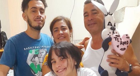 Pastor Lorenzo on a visit home with his family.
