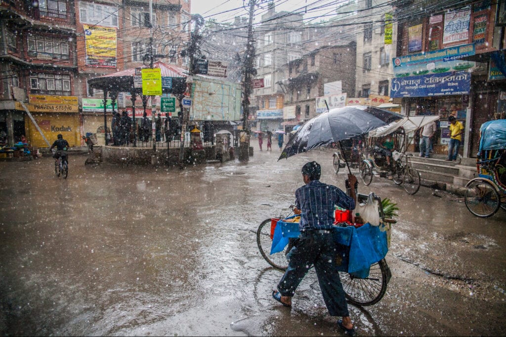 Street scenes in the historical center of Kathmandu, Nepal