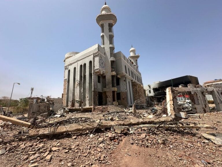 SDN Damage to the Sheikh Qarib Allah mosque in Omdurman. CREDIT Facebook Al-Fateh Hassan El-Sheikh