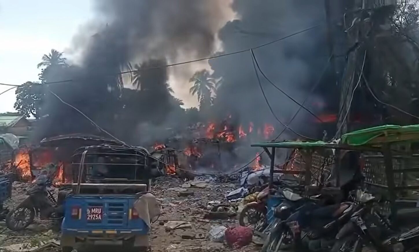 MYA Airstrike on Kyauktaw town 28 September 2026. CREDIT AA Info Desk (2)